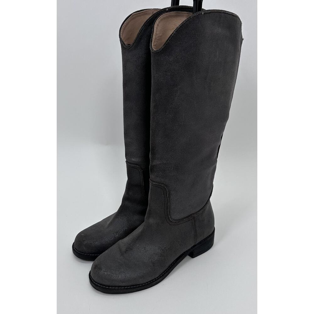 ⭐️ Belle Sigerson Morrison Tall Grey Leather Boots Sz 7 NWOT